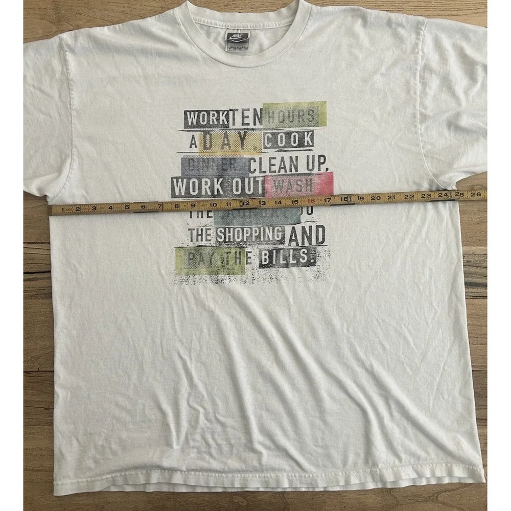 Vtg Nike Feminist T Shirt Made In USA Distressed Graphic XL